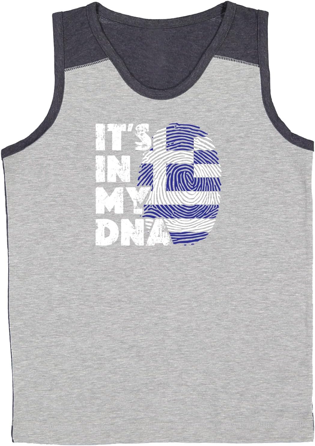 It's in My DNA Greece Finger Print Youth Contrast Back Tank Top