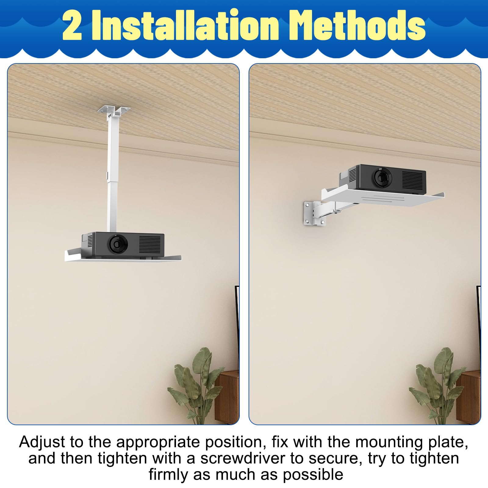 Supporto da soffitto per proiettore ad altezza regolabile per Home Theater