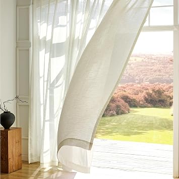 HOMERILLA Luxe Linen Custom Curtains,Semi Sheer/Blackout Curtains for Bedroom/Living Room/Sliding Glass Door,Size Customizable,15 Colors for Choosing,Multi-Type Hanging Styles,1 Panel