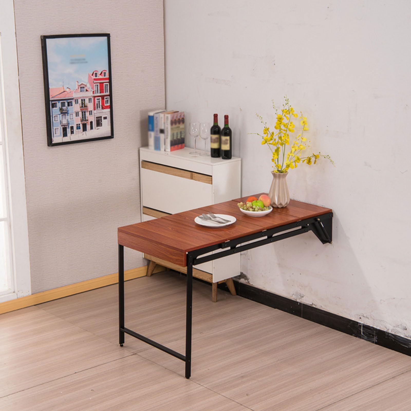 WAQ×DOORS　FOLDING WOOD TABLE ZAWQFDZ Folding Wall Table, Wall Mounted Folding Table