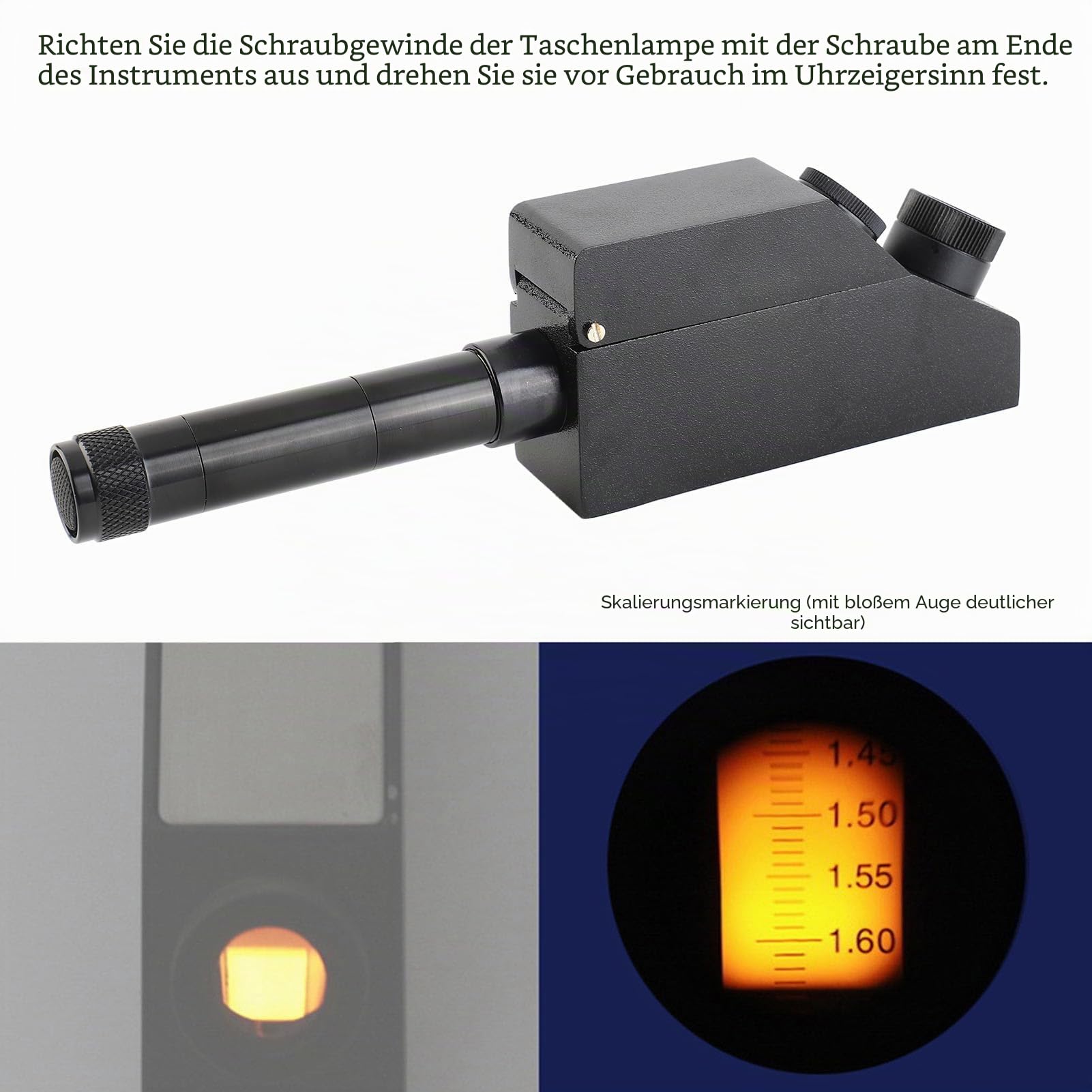 Edelstein-Refraktometer professionelles Schmuck-Refraktometer mit hoher Genauigkeit, schnelle Identifizierung, 1,30-1,81 Messbereich Schmuck-Refraktometer zur Identifizierung von polierten Edelsteinen