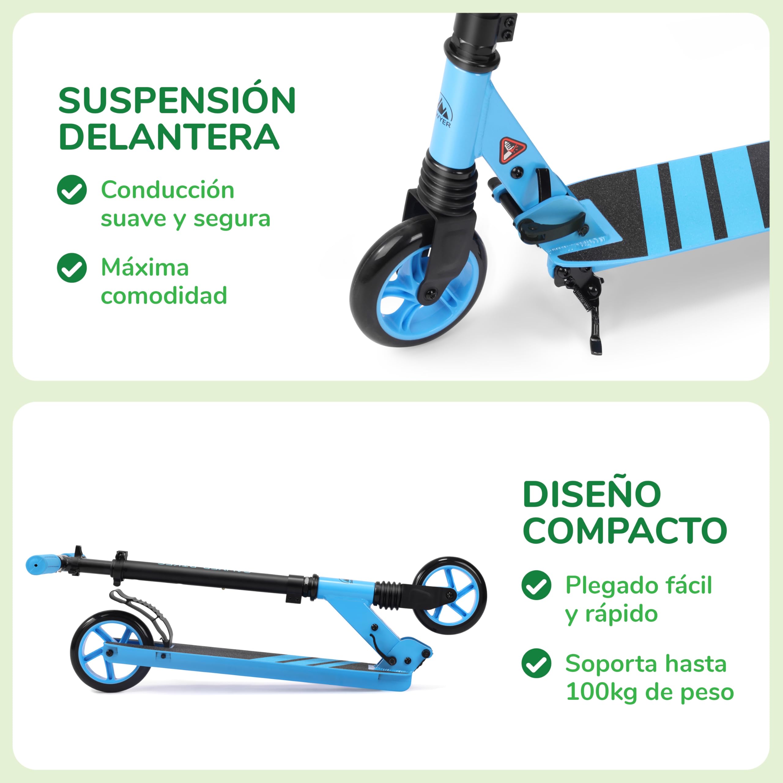 Sawyer Bikes Patinete Ajustable y Plegable Niños 6 a 12 Años