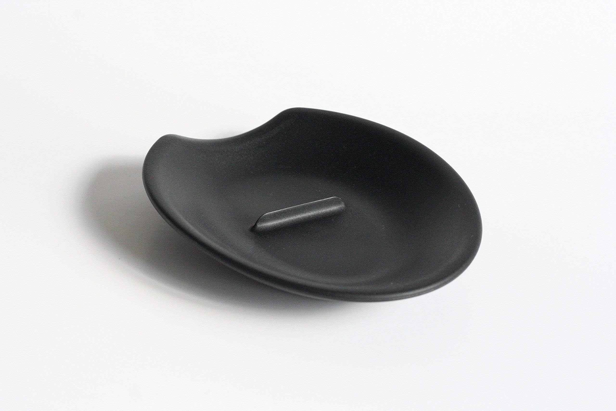 THE ORIGINAL Crack'em Egg Cracker & Spoon Rest (Jet Black) - Perfectly Cracks Eggs & Contains Messes - Easy to Use & Clean - Great for Kids - Prevents Broken Yolks