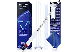 ABV Tester Alcohol Hydrometer Kit: Measure 0-200 Proof & Tralle
