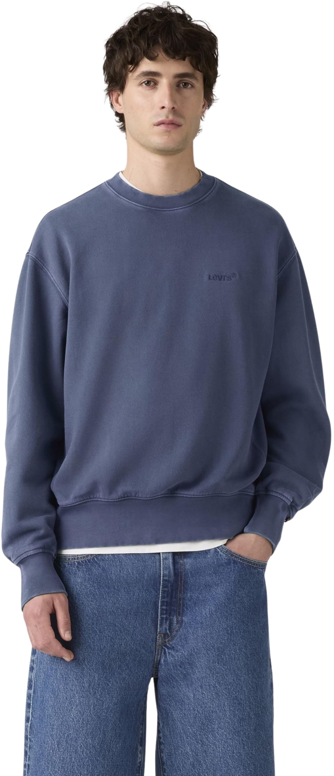 Levi's Men's Sweatshirt with Crew Neck, Relaxed Fit, Blue (Sargasso Sea Garment), XXL