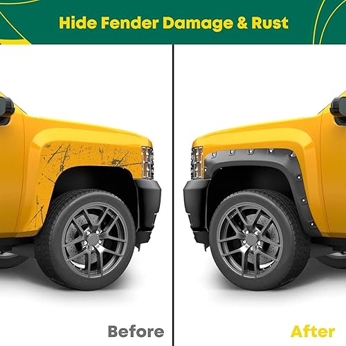 Miniatura 4 de YHTAUTO Guardabarros estilo remachado de bolsillo con kit de accesorios de repuesto para Toyota Tacoma 2005-2011 cama de 61 pies de largo protector