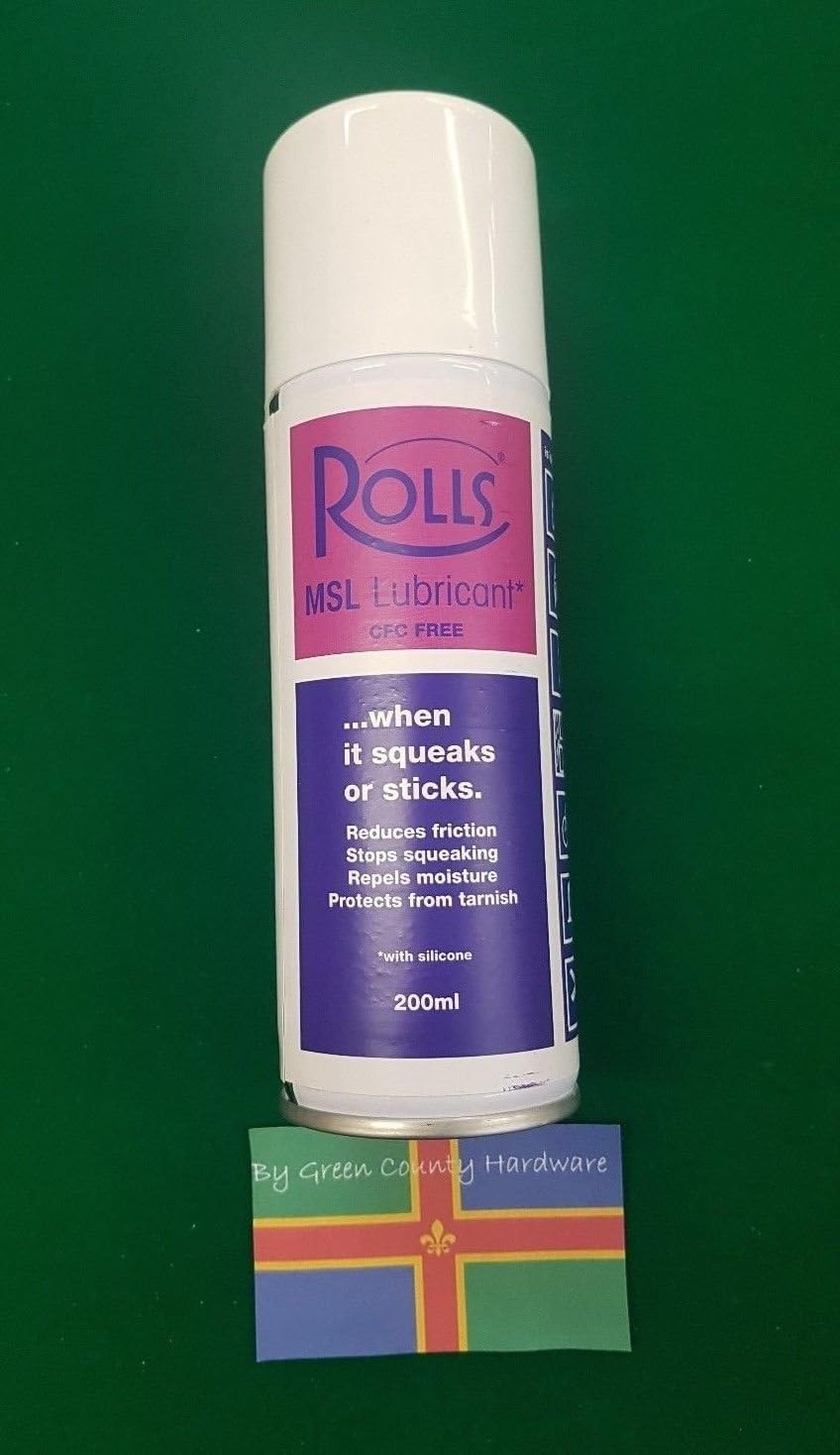 GREEN COUNTY HARDWARE 200ml Aerosol of SILICONE LUBRICANT SPRAY FOR CURTAIN TRACKS & POLES