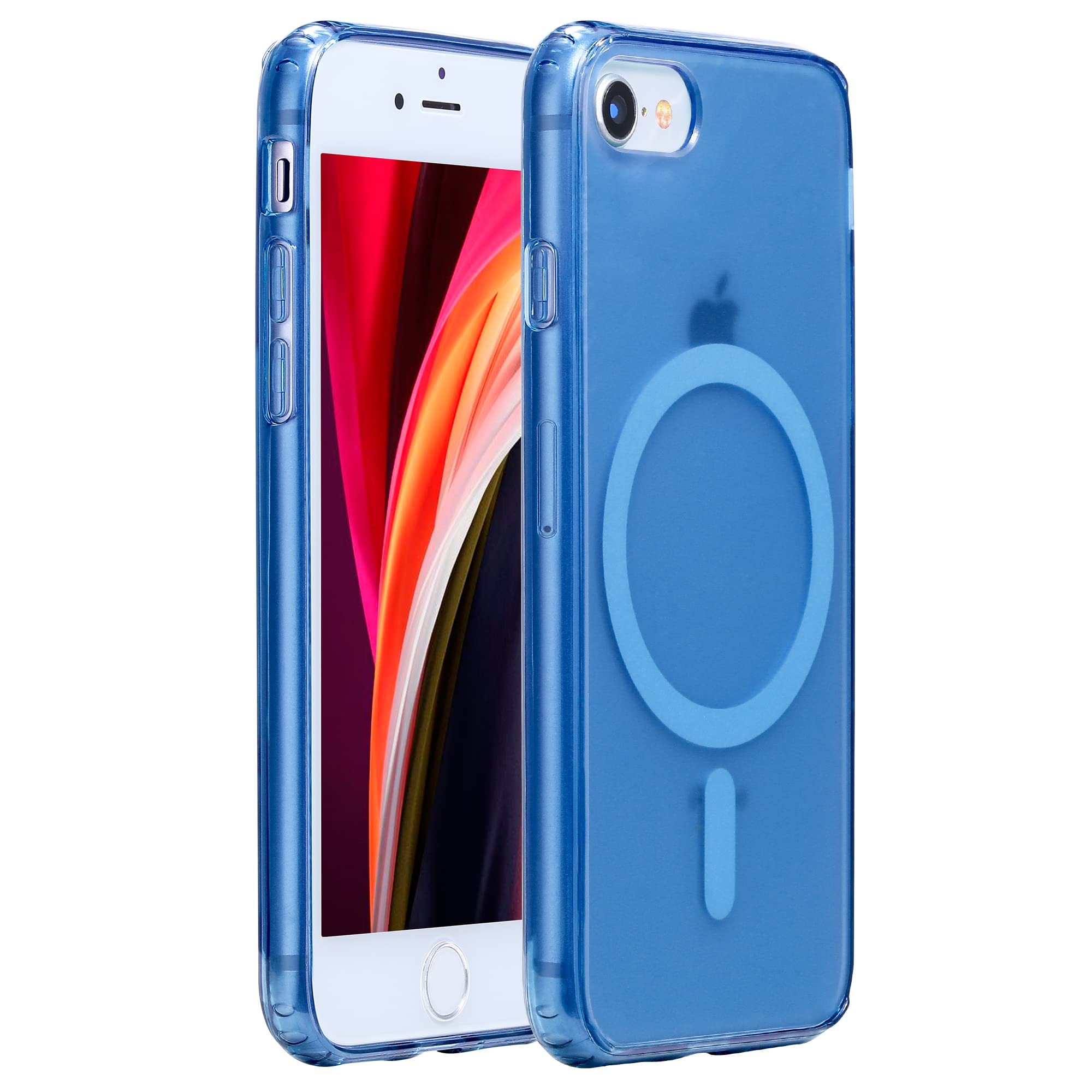 Magnetic Phone Case for iPhone SE 2022/iPhone SE 2020/iPhone 8 Case with MagSafe Wireless Charging Shockproof Protective Case for iPhone 8 SE 2 SE 3 (4.7")，Blue