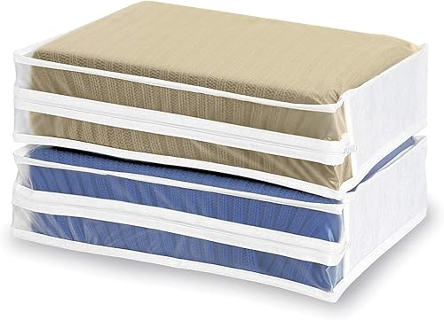 Miniatura 3 de Whitmor Juego de 2 bolsas para suéter, color blanco, 2 unidades (paquete de 2)