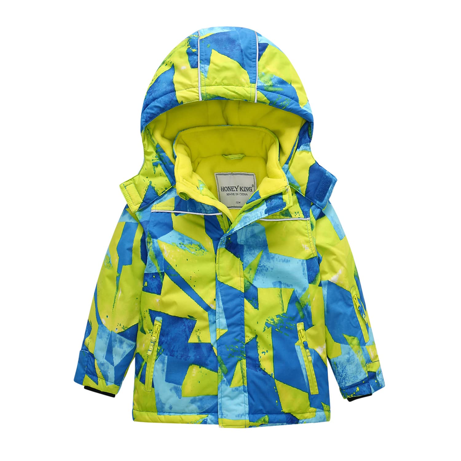 Giacca da Sci per Ragazzo Impermeabile Giubbotto da Neve in Pile Bambina Soft Shell Caldo Capispalla da Snowboard Antivento Cappotto da Montagna Parka Invernale Bambino 3-14 Anni