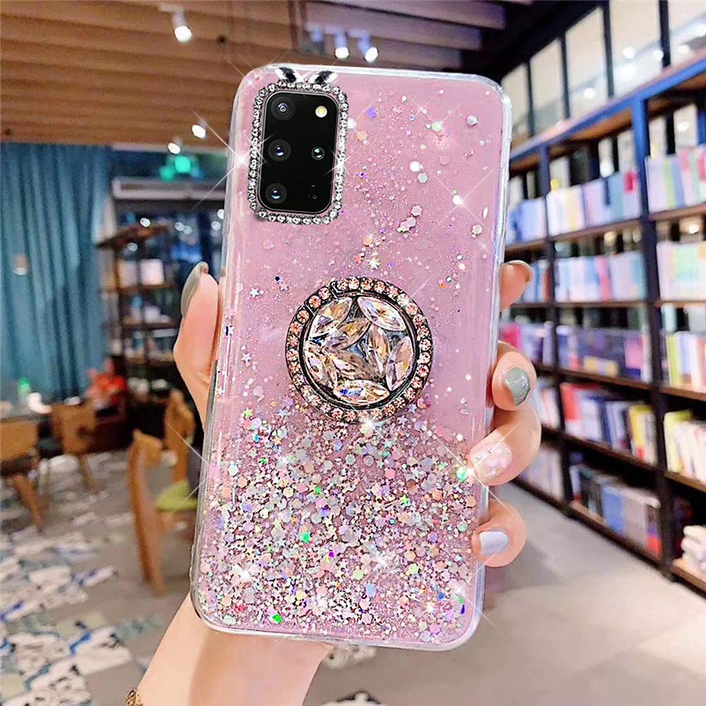 Uposao Cover Compatibile con Galaxy A20S Custodia Glitter Bling