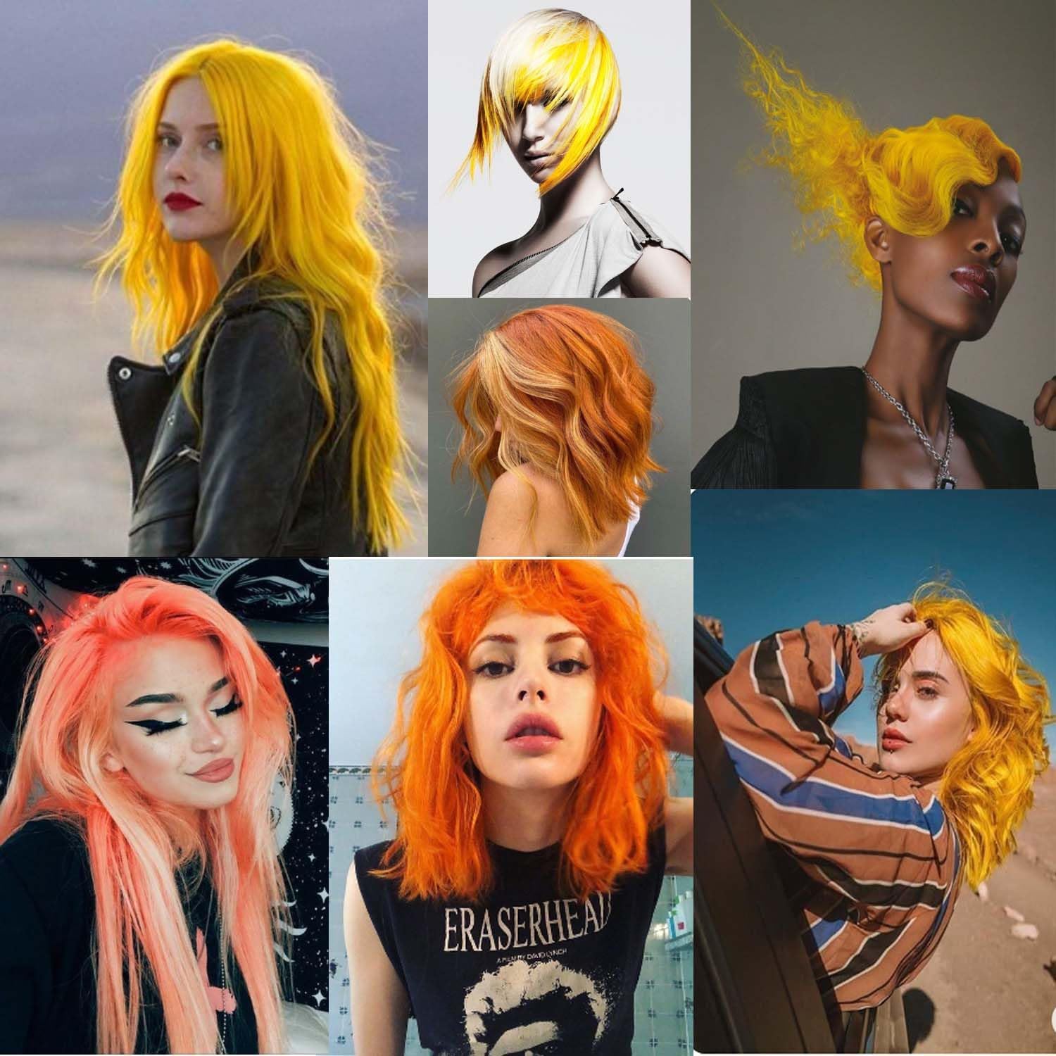 Colorful Straight Hair Extensions Clip in 21 Inch Rainbow Multi-Color Clip in Synthetic Long Hairpiece (Orange series-1) - Image 4