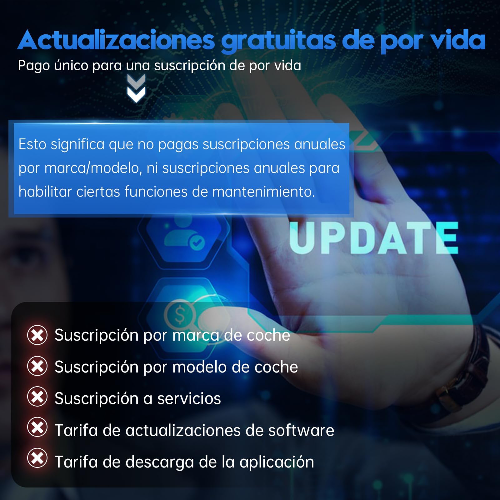 XTOOL Anyscan A30M OBD2 Diagnosis Español, diagnosis coche multimarca, 26 Servicios, Prueba Activa, Todos los Sistemas Diagnosis, OBD Diagnosis para Android e iOS, FCA/CANFD, Actualizaciones Gratuitas