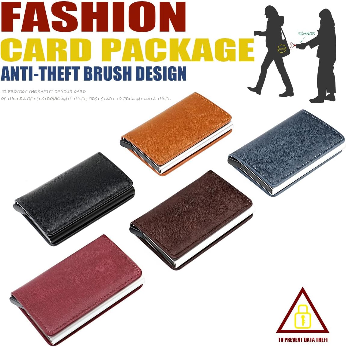 Pop up Card Wallet RFID Blocking Men Slim Metal Credit Card Holder Business Money Pocket Card Case for Men and Women (red) image 5