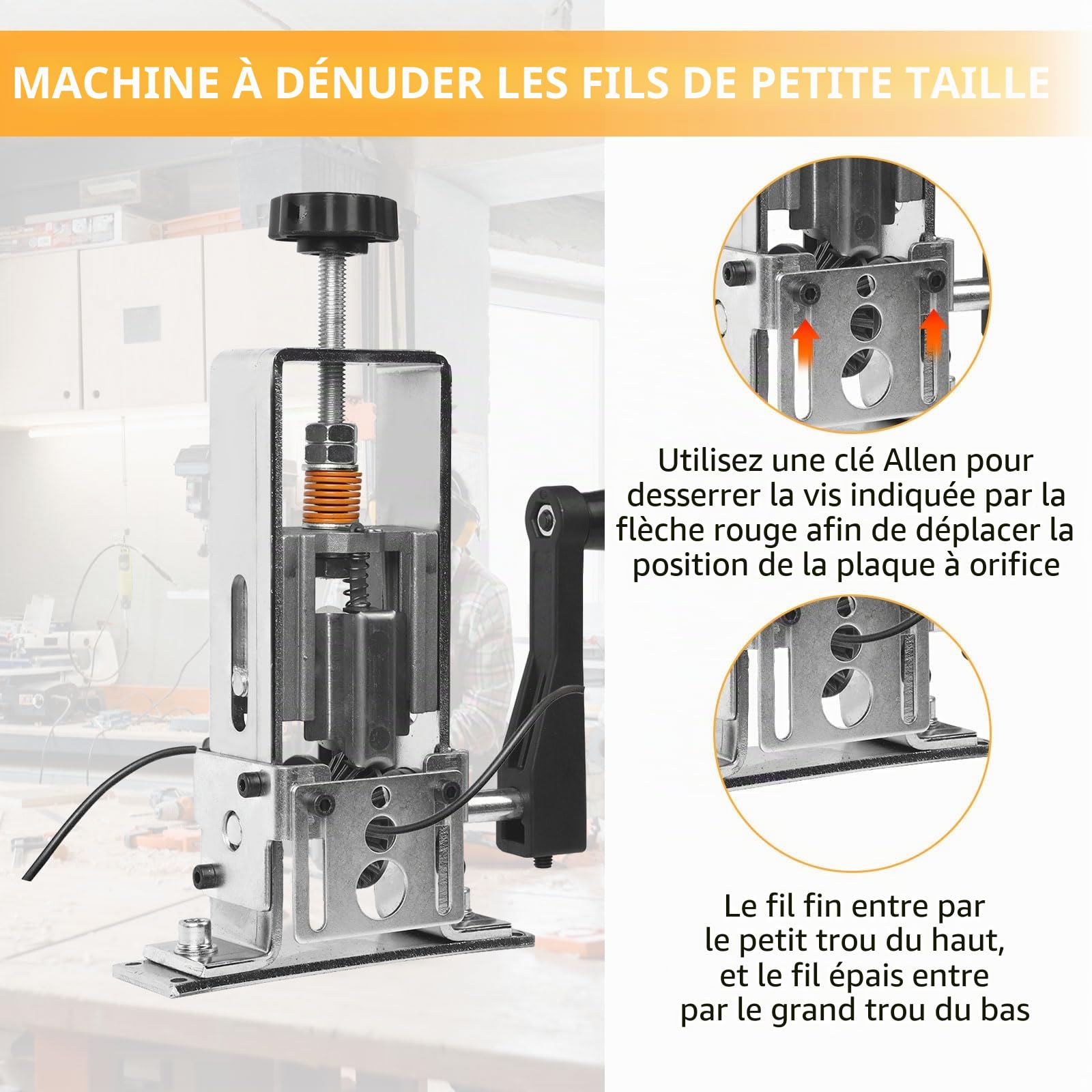 Automatique Denudeur de Cable Electrique, Machine a Denuder le Cuivre, 1-25 mm Machine a Denuder le Cuivre Réglage avec 6 Canaux et 5 Lames, Outil à Dénuder Déchets Câbles pour Recyclage Des Fils