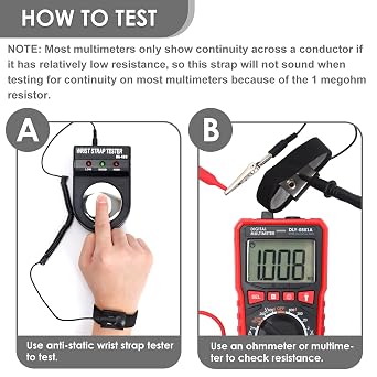 STREBITO Anti Static Wrist Strap, 11 Antistatic Wrist Band Grounding Bracelet ESD Wrist Strap Adjustable wristband with Alligator Clip, Extra Long Cord for PC Computer Building Electronics Repair