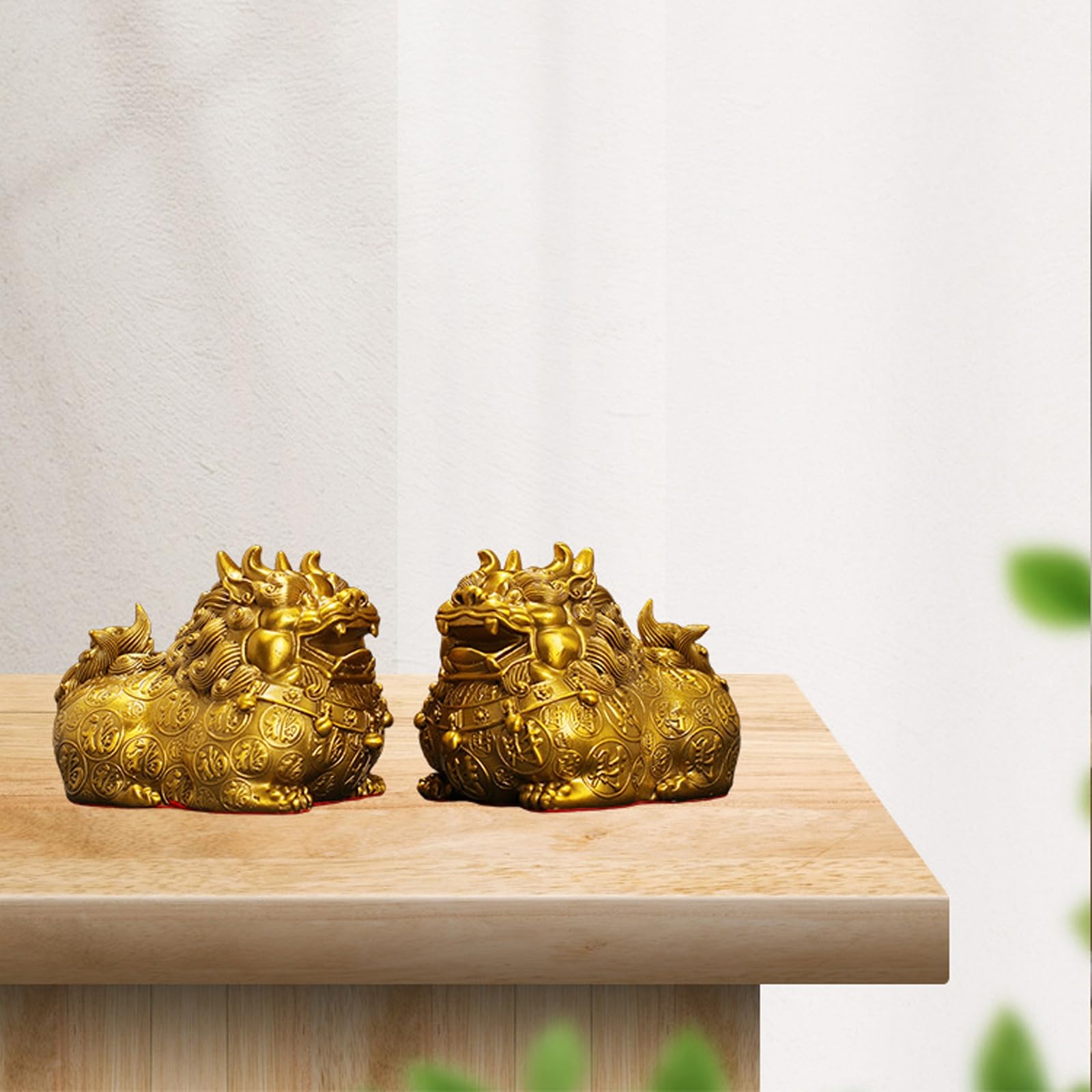 Feng Shui Cinese Shui pi Yao/pi xiu Statue porsperity di ricchezza, 7 "Figurine pixiu Pura Ottone Fortunato Ornamenti Che attirano ricchezza e buona Fortuna