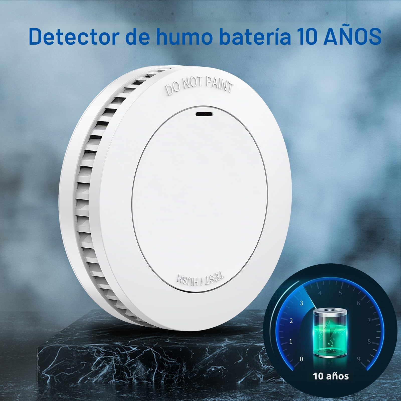 XINDUM Detector de Humo con Soporte magnético, 6 Pieza, 10 años de batería/garantía, Certificado CE, Blanco
