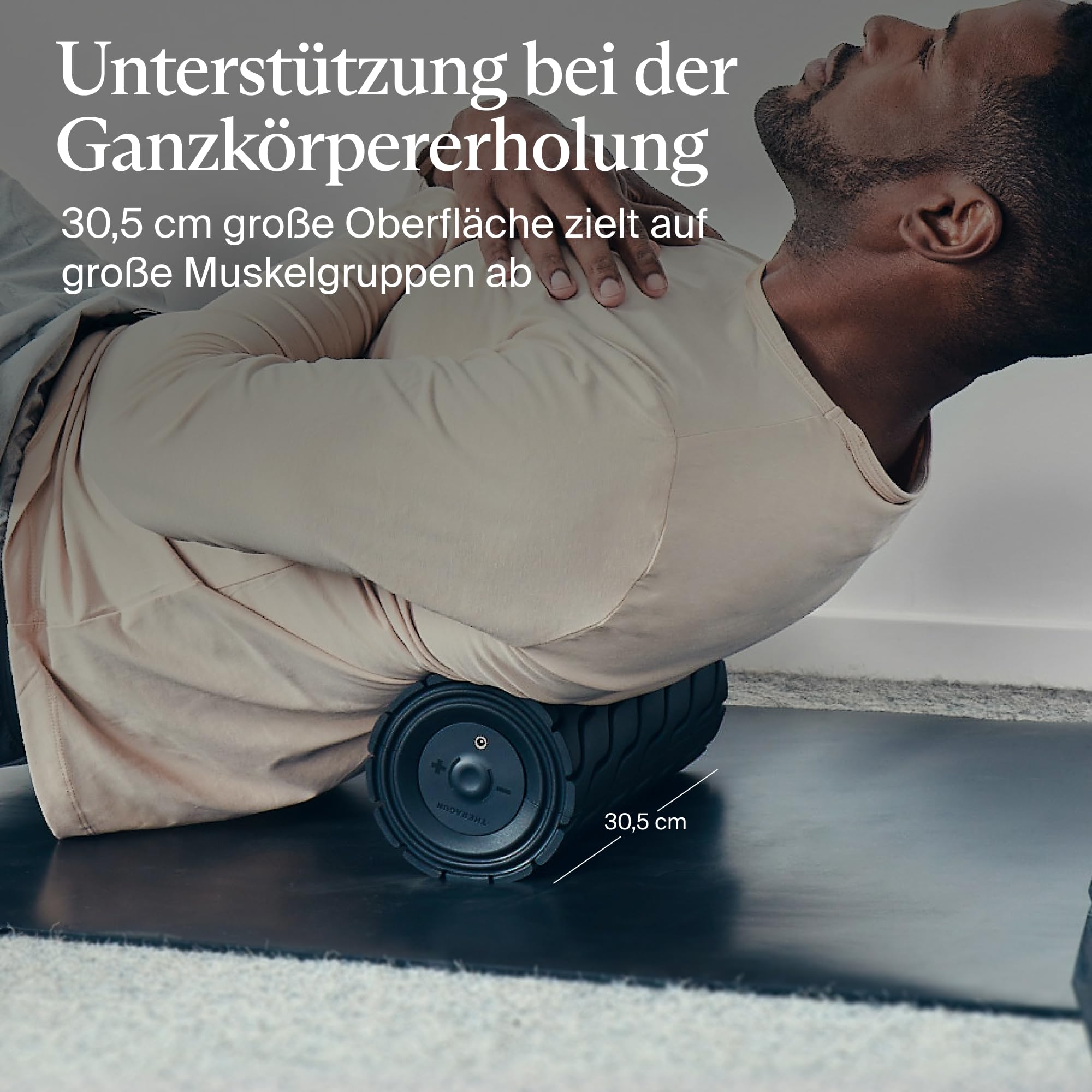 Waver Roller aus der Wave-Serie – Schaumstoffrolle für den ganzen Körper und große Muskeln – Muskelrolle mit hoher Dichte für Sportler – Mit 5 anpassbaren Vibrationsfrequenzen in der Therabody-App