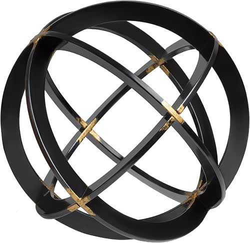 Decorative Sphere for Home Decor - Black & Gold, Hand