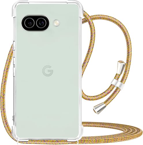 Miniatura 25 de YESPURE Funda para teléfono Google Pixel 7 Pro, transparente, ajustable, con cordón para el cuello, para mujeres, niñas, TPU suave, delgada, a