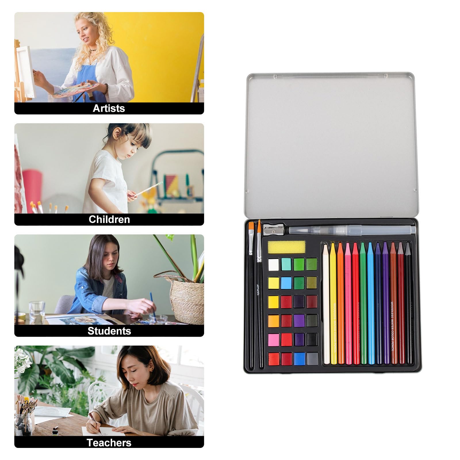 Juego de Acuarelas para Creadores y Artistas, Portátil