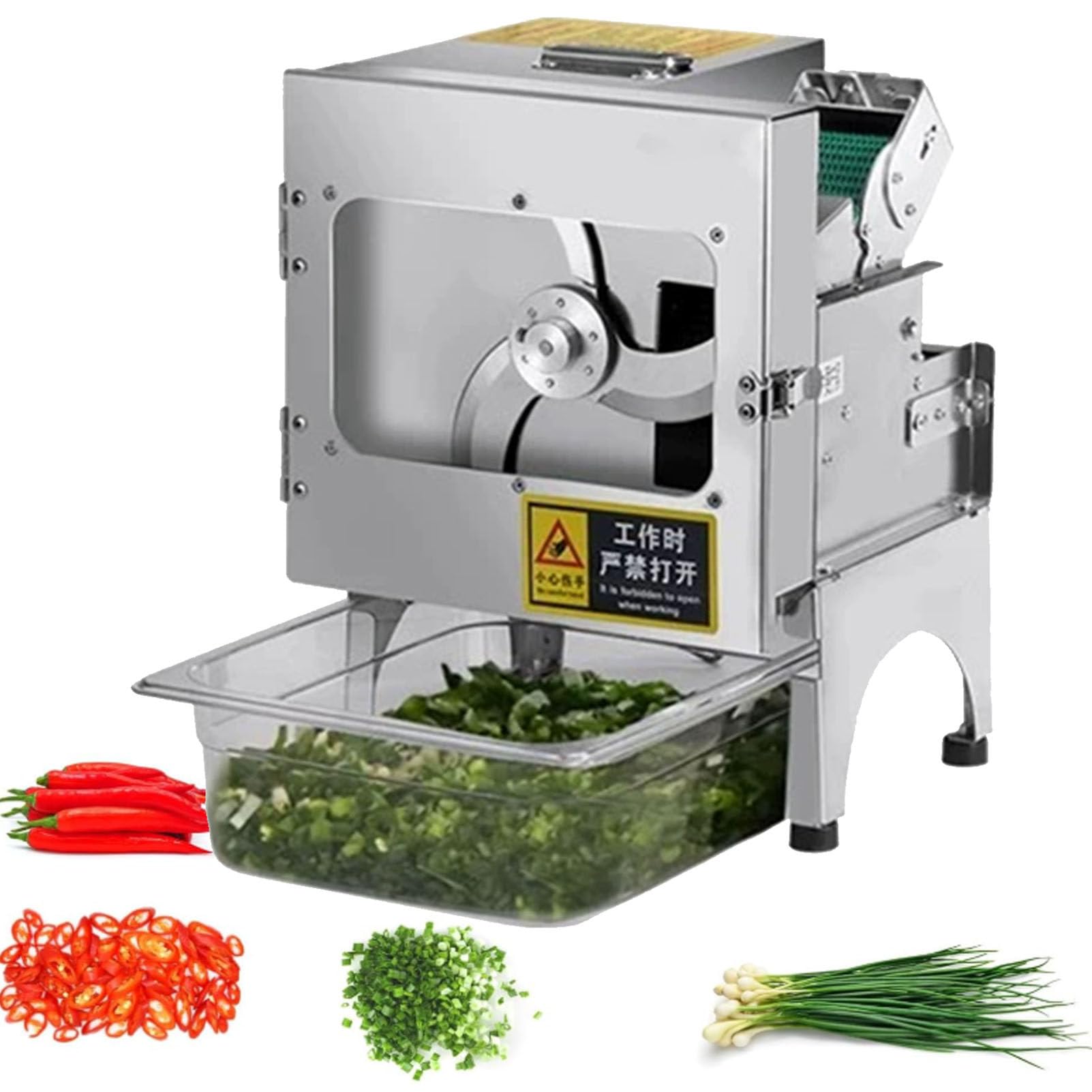 SENJINGHUA Electric Vegetable Cutter, 200kg/hour Commercial Vegetable Slicer, Pepper, Chopped Green Onions,Coriander, Leeks, Shredded Ginger, Beans, Celery Slicing Cutting Machine,B