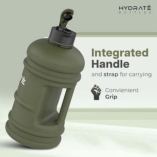 Miniatura 4 de HYDRATE XXL Jug - Botella de agua de 128 onzas, sin BPA, a prueba de fugas, tapa abatible, ideal para el gimnasio, recipiente de agua transparente