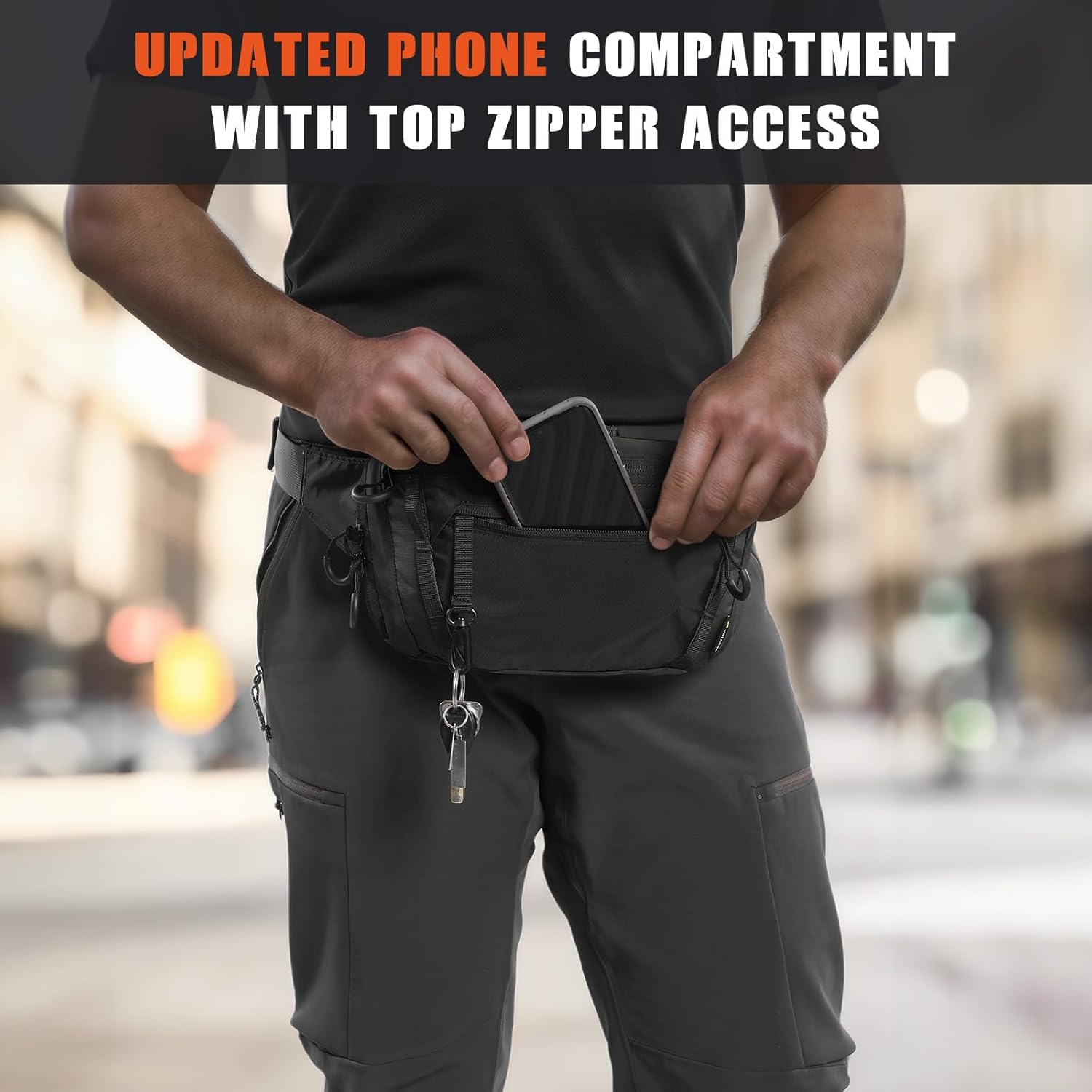 Tactical CCW Fanny Bag, Concealed Carry Fanny Pack w/Adjustable Waist Belt Tactical Waist Bag Handgun Pouch with Universal Pistol Holster, Everyday Hip Pack for Men Travel Outdoor (Black) - Image 6