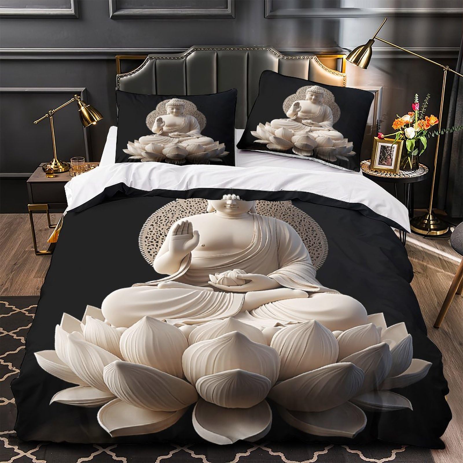 Housse de Couette Bouddha hypoallergénique et ultra douce pour un sommeil sain sans irritations