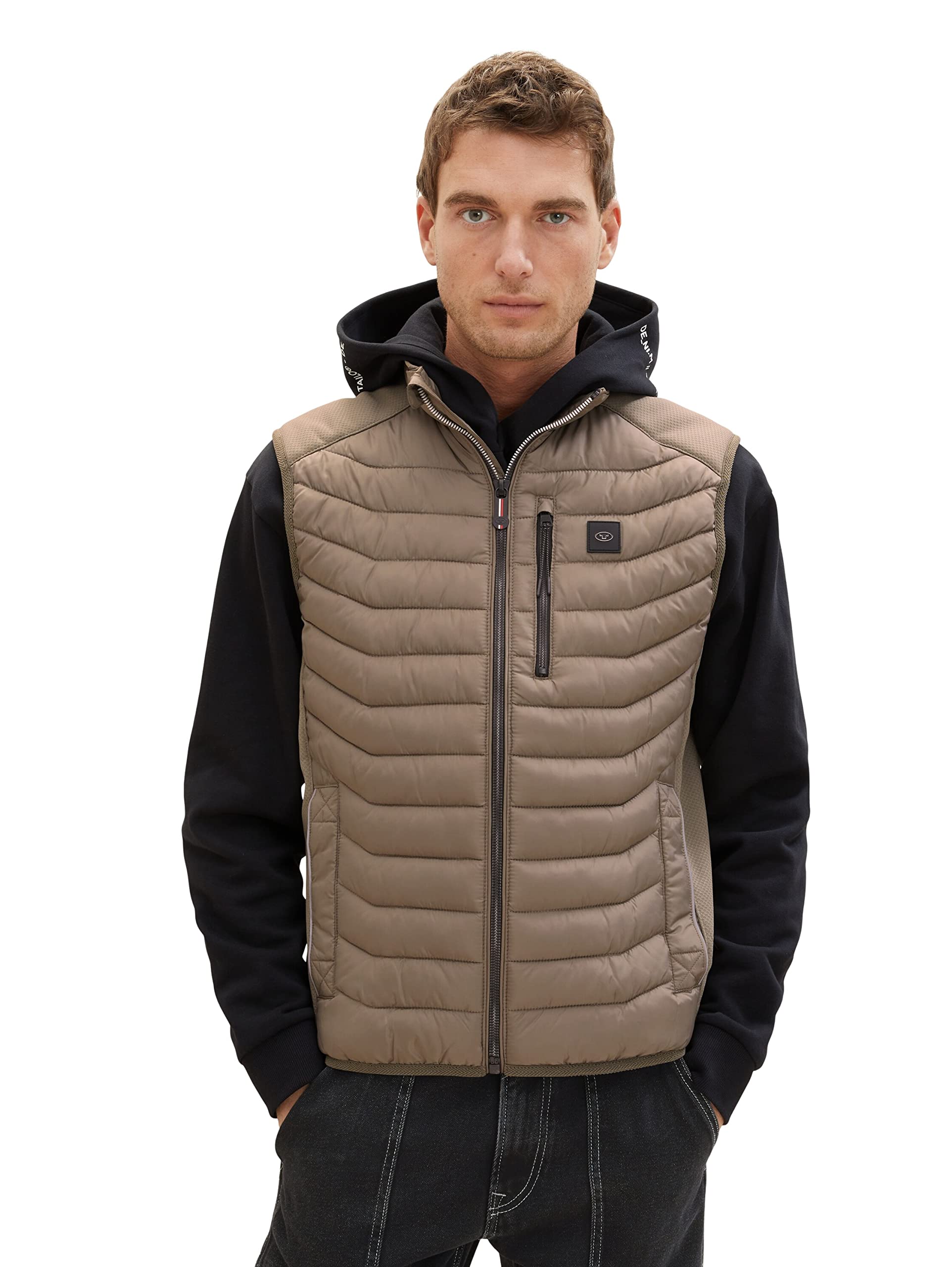 TOM TAILOR Chaleco Acolchado Híbrido Con Cuello Alto Chaleco Hombre (Pack de 1)