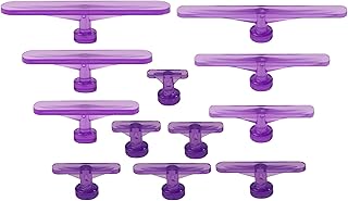 12Pcs Dent Puller Tabs - Professional Automotive PDR Tools with Ice Suction Cups for Car Body/Hail Damage Removal, Paintless Dent Repair Accessories (Purple)