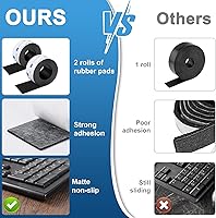 Vista 139 de Tiras de fieltro con respaldo adhesivo, tiras de fieltro adhesivas, paquete de 4 rollos de fieltro 1/2 x 60 pulgadas, cinta de fieltro beige