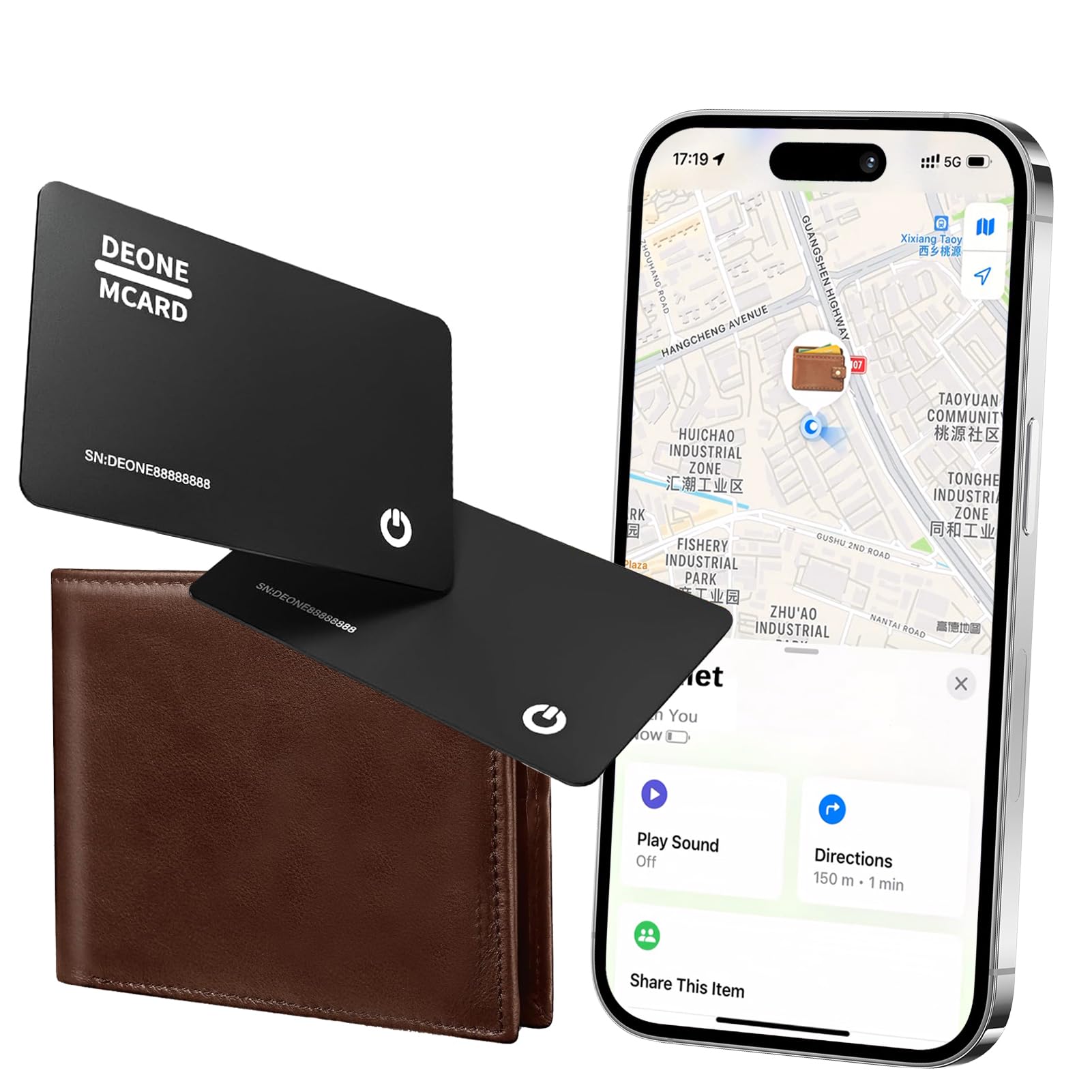 Wallet Tracker Card,Air Card Tag Ultra-Thin 0.16cm,Tracking Ca,rd