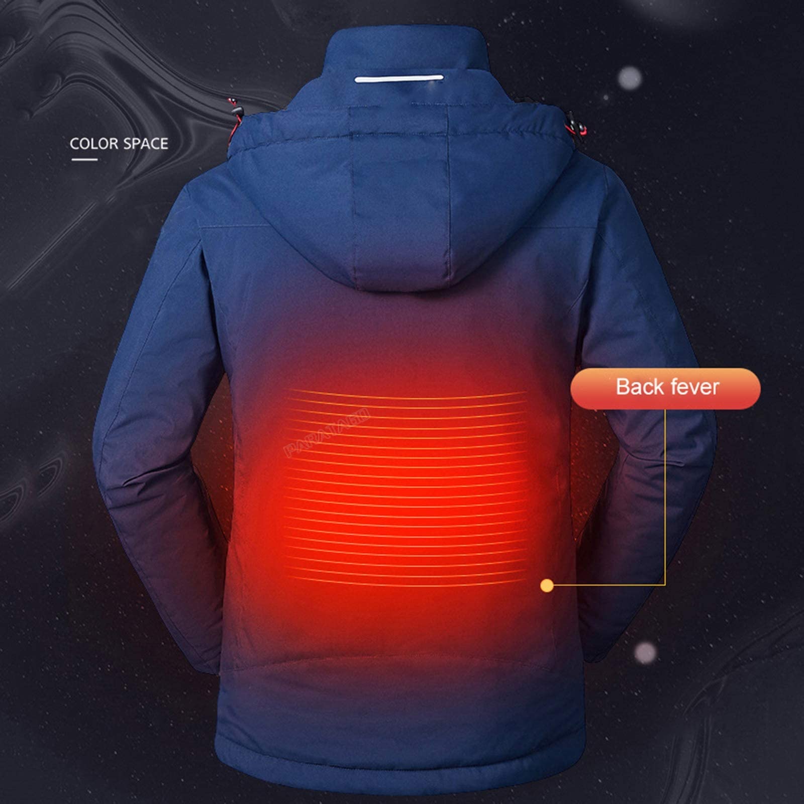 Damska Kurtka Typu Softshell Z Ogrzewaniem, Przegroda Grzewcza Z Włókna Węglowego, Trzy Ustawienia Temperatury, Poprawiająca Krążenie Krwi (Black XXL)