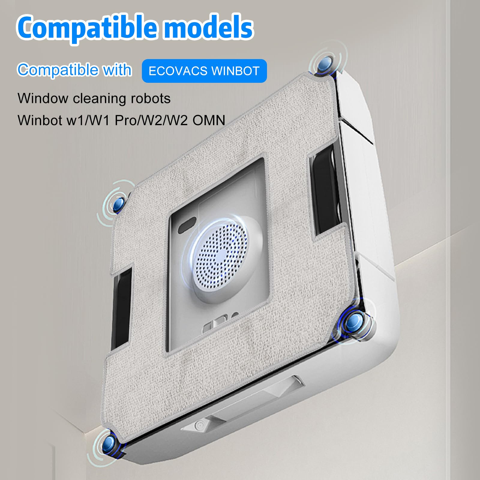 10 Pezzi Panno In Microfibra Per Robot Lavavetri ECOVACS WINBOT W2 PRO/W1 – Lavabile E Riutilizzabile