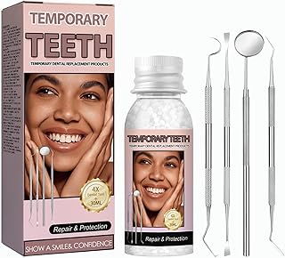 Tooth Repair Kit, Moldable Tooth Filling Repair Kit with 4 Dental Tool, Tooth Filling Kit Fixing The Missing and Broken Replacements, DIY Natural Filling Fake Teeth,Smile Confidently Again-R3