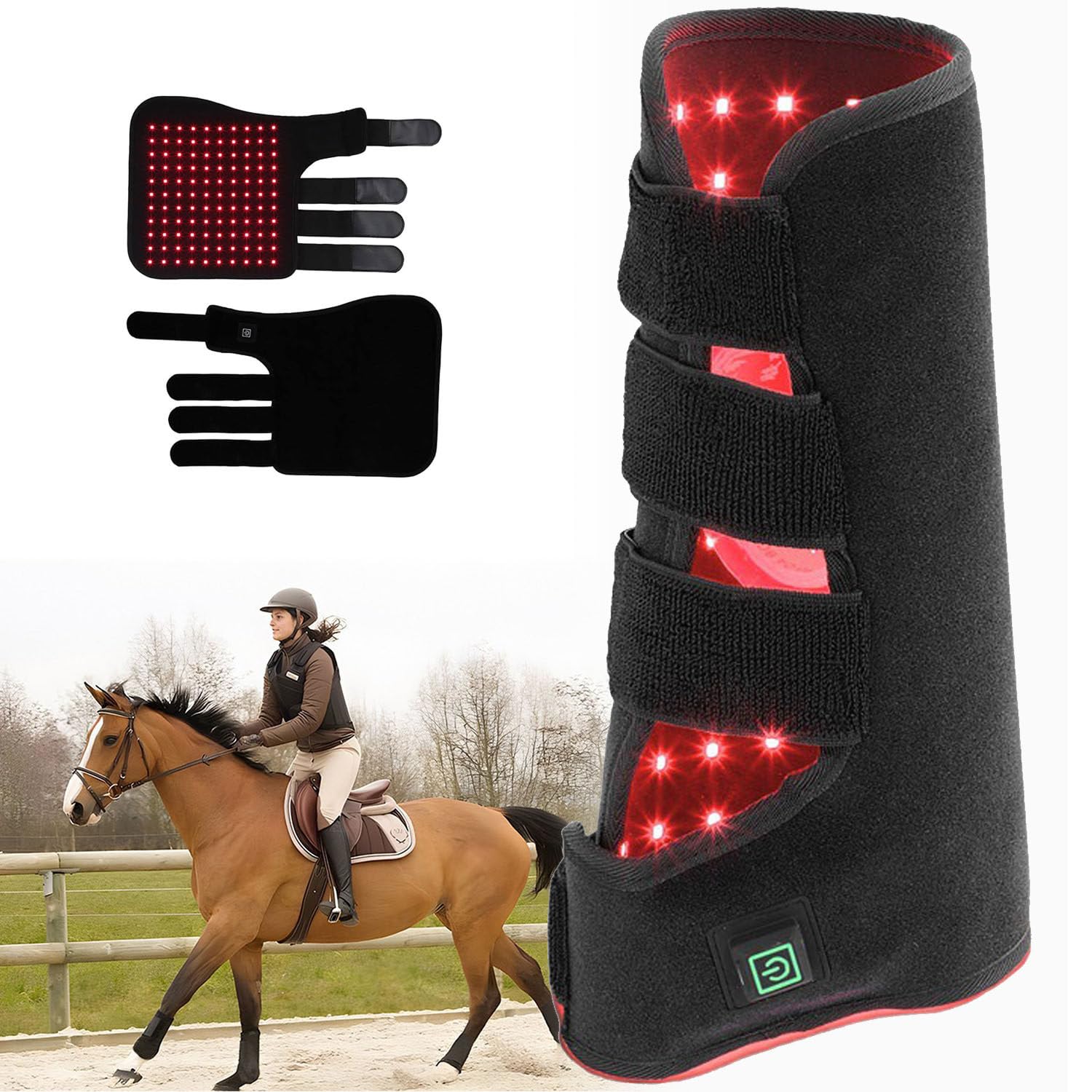 Envoltura de terapia de infrarrojos cercanos para caballos, dispositivo de terapia de luz roja LED para el dolor de patas de caballos, terapia de luz profunda portátil,Right