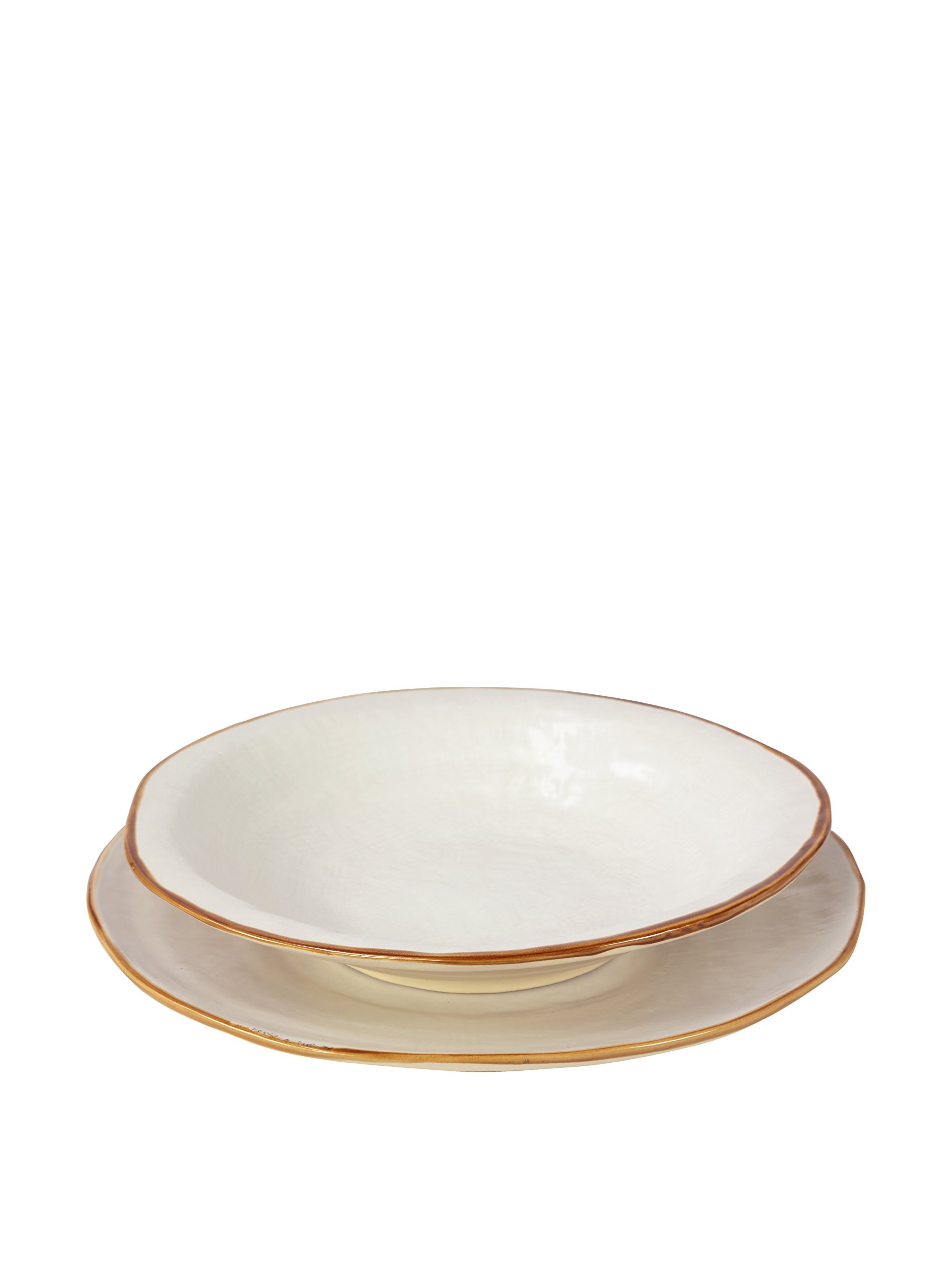 Set Piatti Piani, 4 Pezzi, Colore Bianco