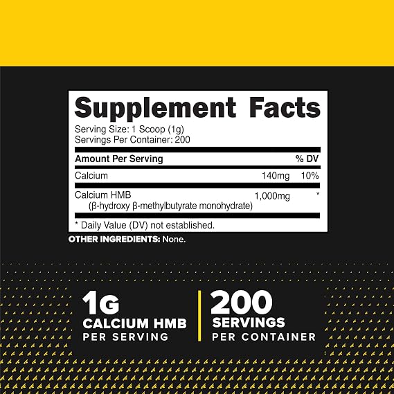 Primaforce HMB Powder (200 Grams) Unflavored, 1g Per Serving | Pure Calcium Beta-Hydroxy Beta-Methylbutrate, 200 Servings