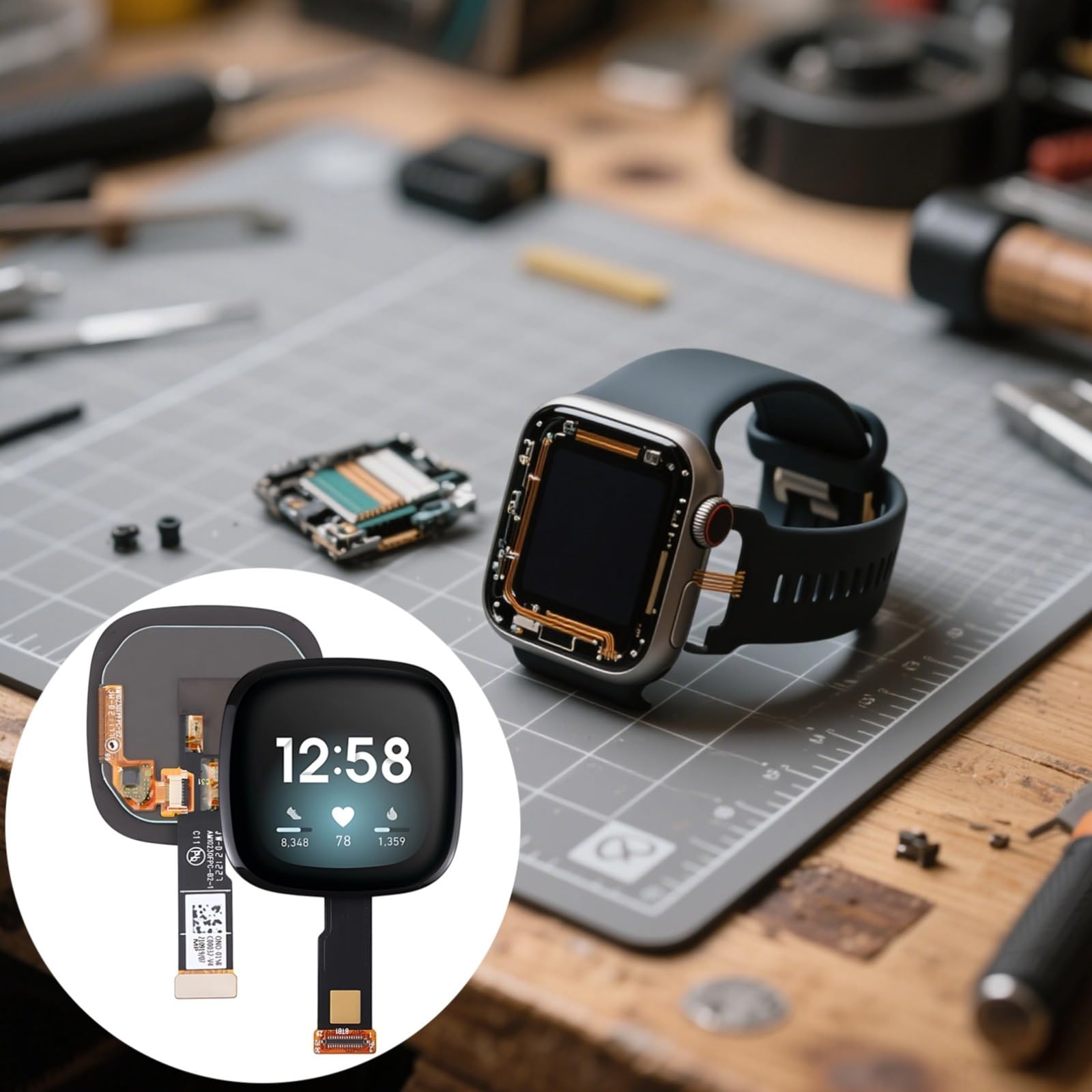 Schermo Smartwatch, display di ricambio e kit di riparazione, 3/Sense