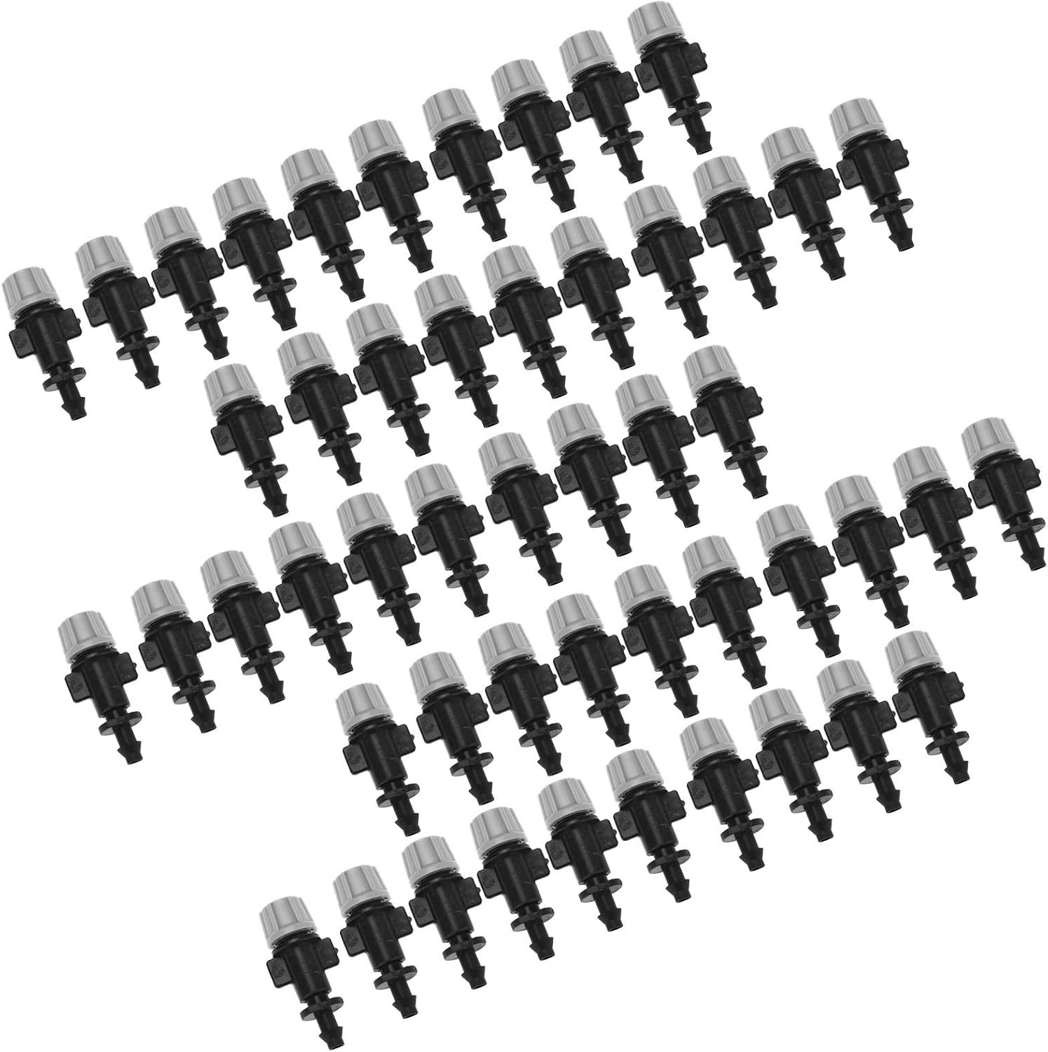 Oumefar 50pcs/Set Misting Nozzles Plastic Sprinkler Atomizer Nozzles Adjustable Misting Drippers for Garden Agricultural Greenhouse Drip Irrigation System