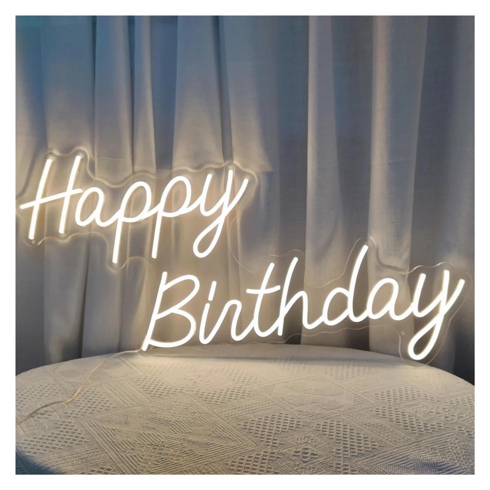 LEMST Signs Lamp Happy Birthday Neon Signs for Wall Decor, Light Up Signs, Birthday Lighting for Home Decor 45x20.6cm(A)