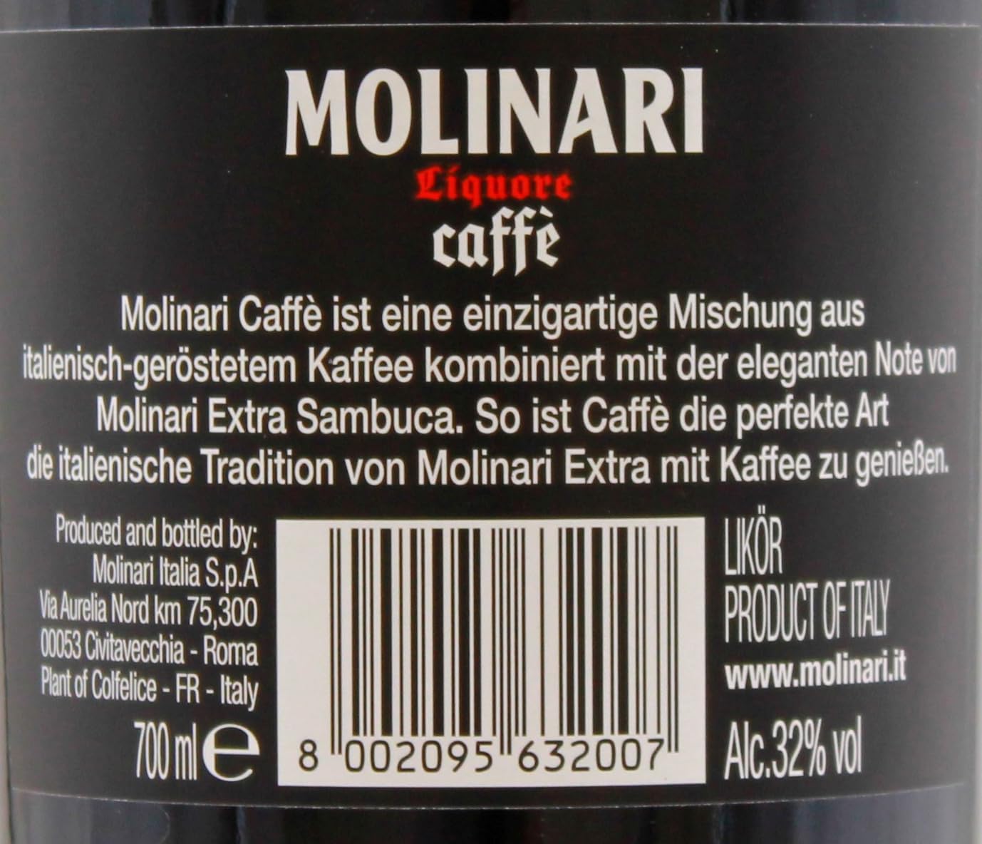 Molinari Sambuca Caffè Likör 32% vol., 6er Pack (6 x 700ml)