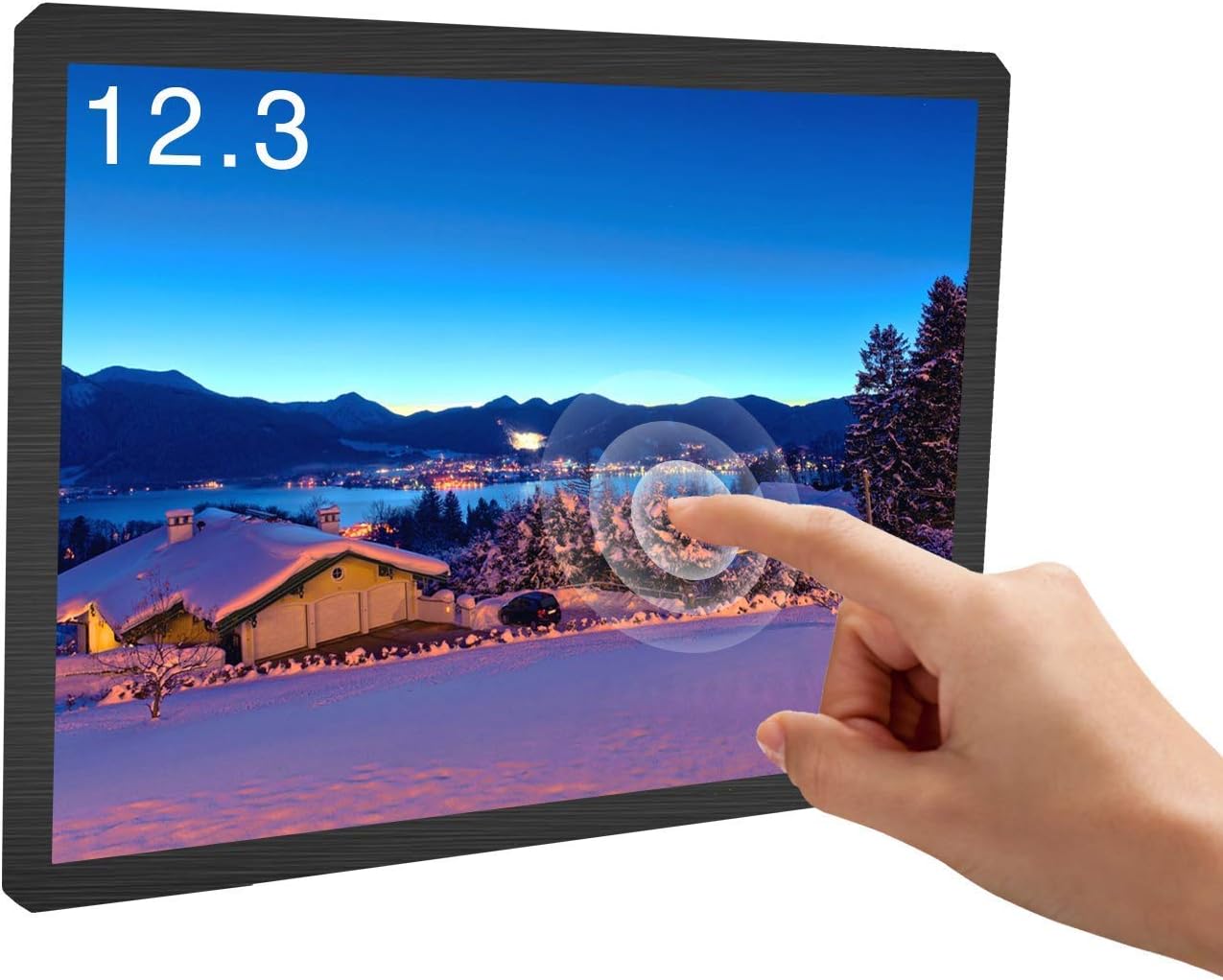 Touchscreen Monitor, 12.3 Inch Portable USB Monitor Raspberry Pi Screen LCD Display Computer Laptop VESA Monitor 1600X1200 4:3 HD/DVI/VGA for Pi 4/3 /2/ Zero Linux Raspbian (2)
