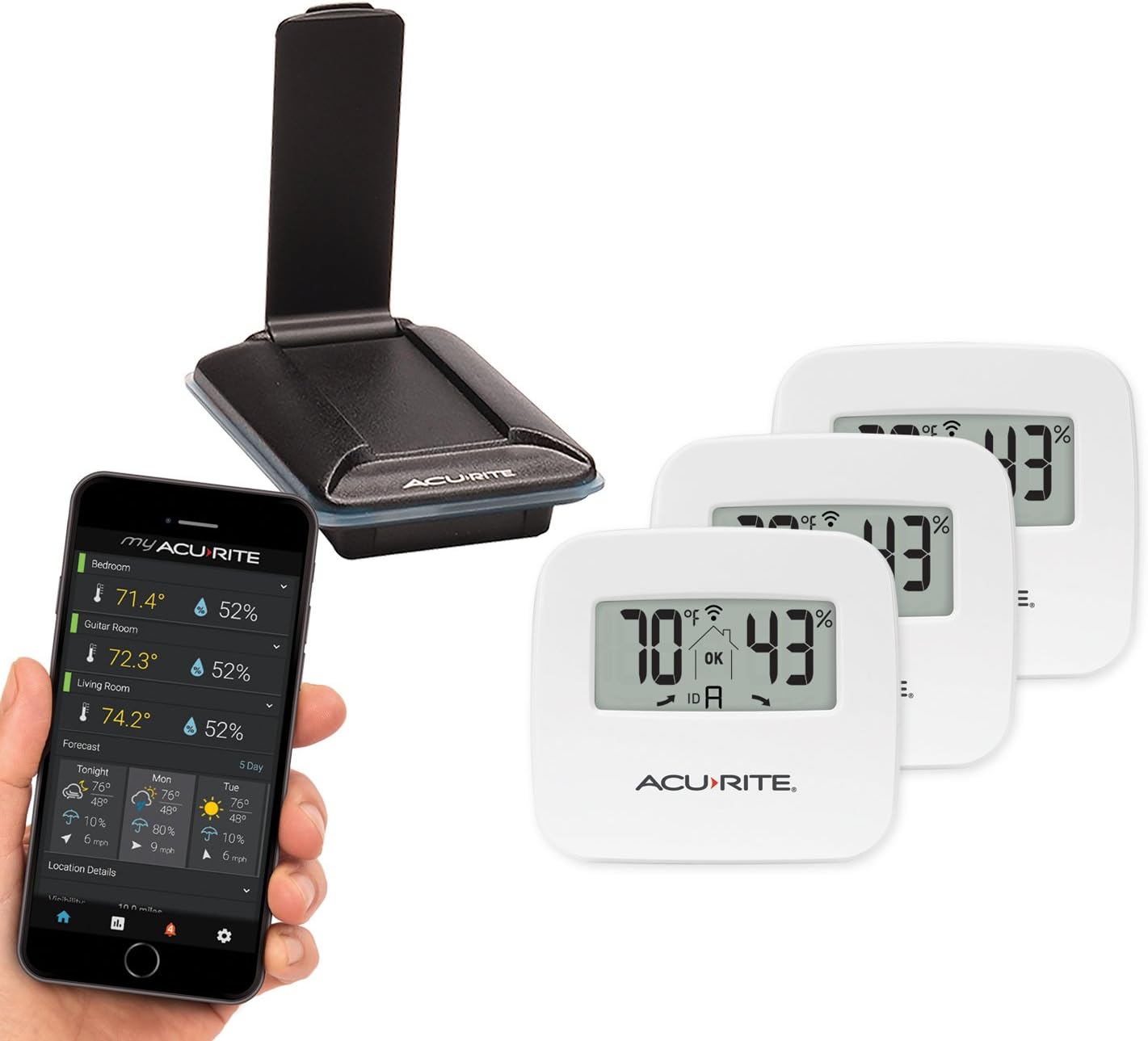 AcuRite 01166M 3-Sensor Indoor Temperature and Humidity Monitoring System
