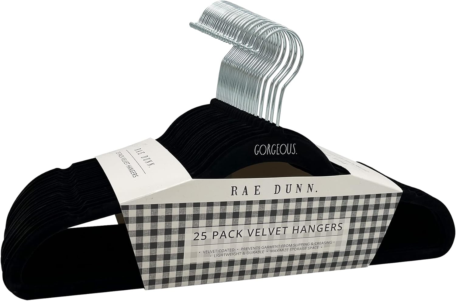 Rae Dunn Velvet Hangers Black Velvet Hangers 50 Pack