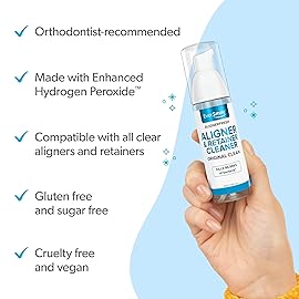 EverSmile AlignerFresh Original Clean Foam - Cleaner Compatible w/Invisalign and All Clear Aligners & Retainers - Eliminates Bacteria, Whitens Teeth, Fights Bad Breath - 50ml (2 Pack)