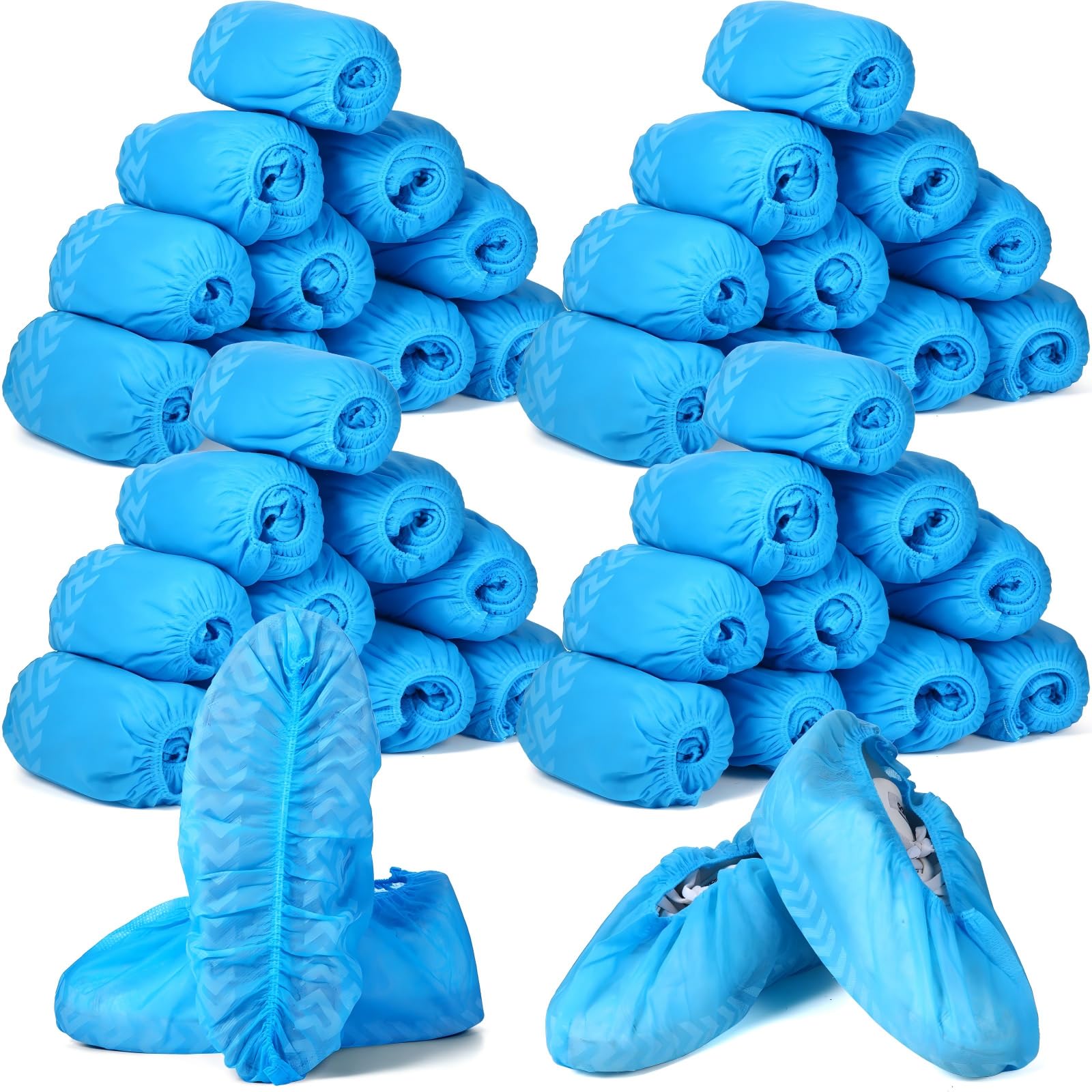 Leumoi 500 fundas desechables para zapatos de botas, antideslizantes, grandes, duraderas, no tejidas, para interiores, hogar, suelos y zapatos, talla única, color azul