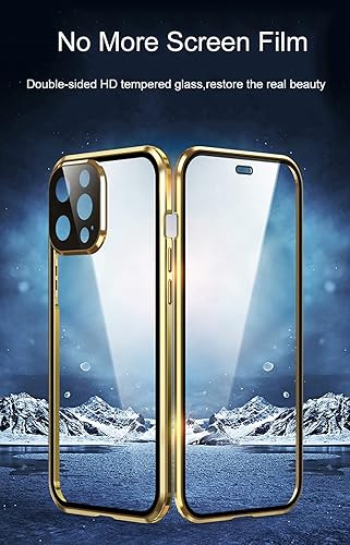 Miniatura 2 de Funda magnética para iPhone 13 Pro CeeEee Original Transparente Doble Cristal Templado Cubierta con Protector de Pantalla Cámara - Plata